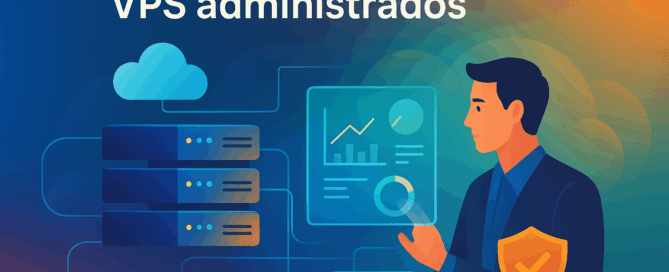 Administrador profesional gestionando servidores virtuales VPS administrados con soporte técnico y monitoreo en la nube