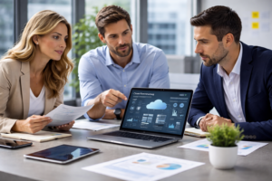 Analizando el rendimiento de un servidor VPS equipo empresarial analizando rendimiento de servidores vps