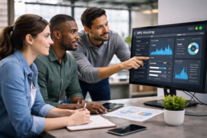 Evaluando métricas de infraestructura digital equipo de tecnología analizando métricas de infraestructura cloud