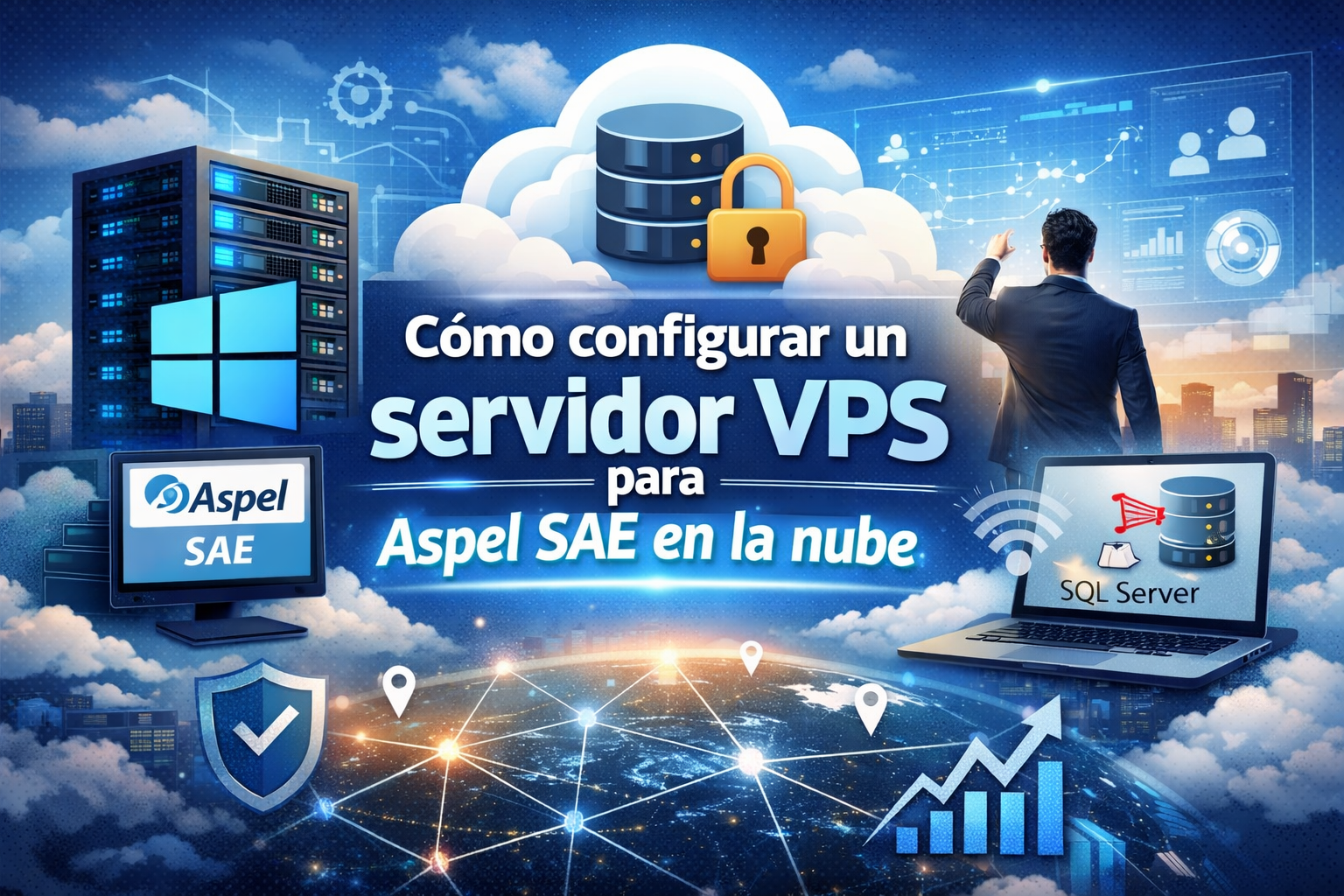 Cómo configurar un servidor VPS para Aspel SAE en la nube con acceso remoto, SQL Server y entorno Windows