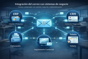 correo corporativo integrado con ERP y CRM para operación empresarial