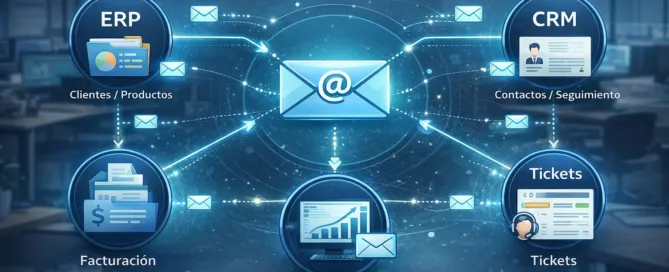 correo corporativo integrado con ERP y CRM para operación empresarial