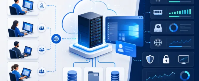 VPS administrados para sistemas Windows empresariales con usuarios remotos conectados