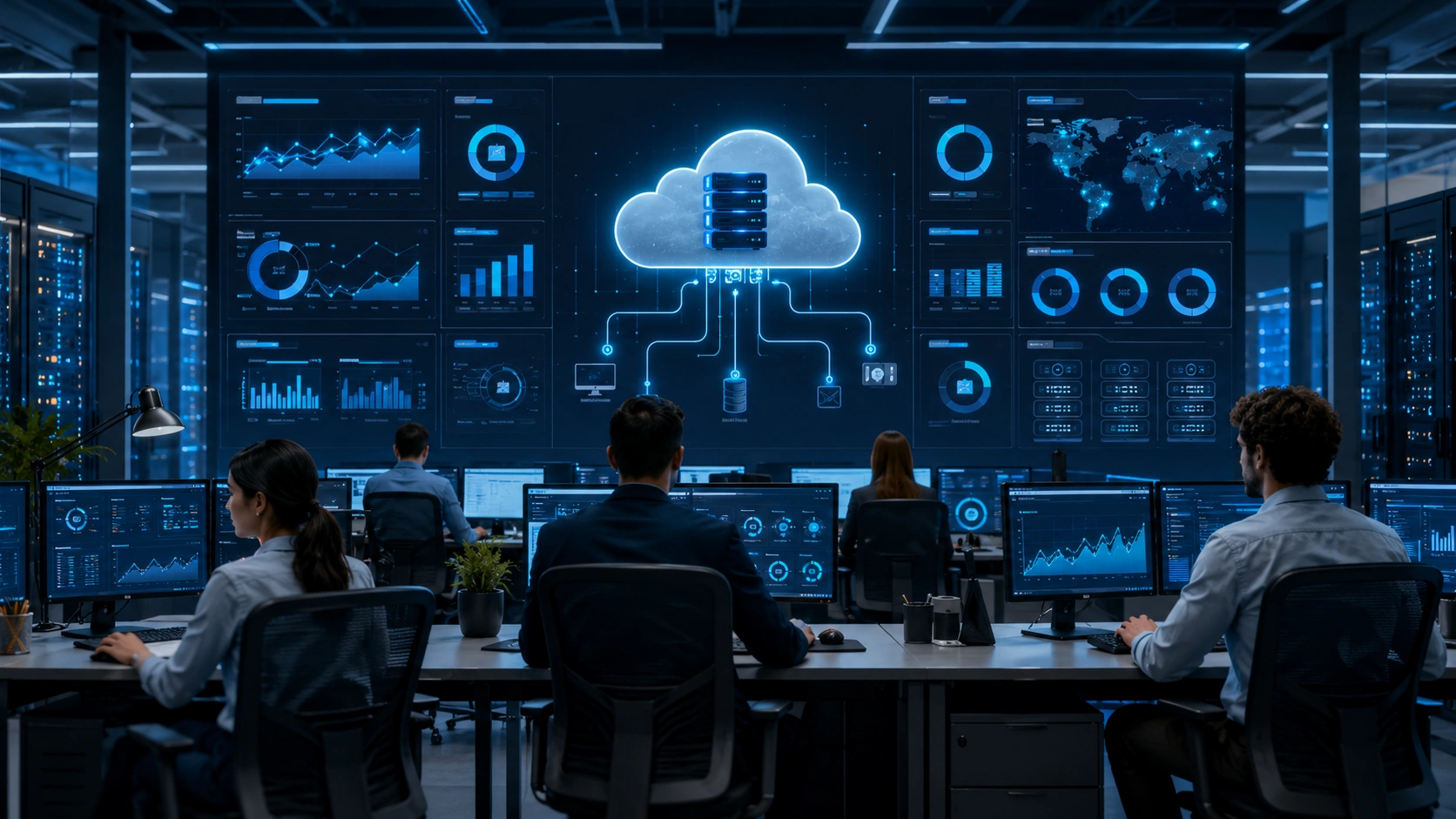 VPS administrado Cobalt Blue Web para empresa con sistemas y usuarios conectados